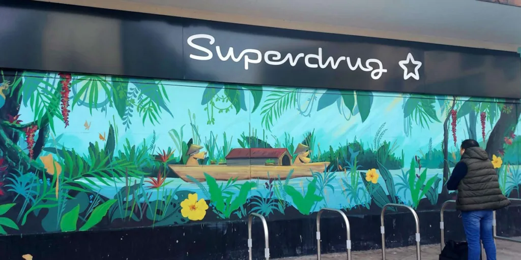 Street Art - Hoarding Mural - Superdrug