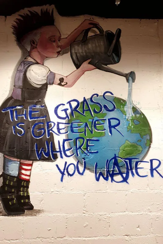 Street Art Mural - The grass is greener