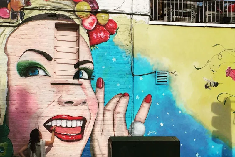 Street Art Mural - Large Brazilian inspired mural art graffiti