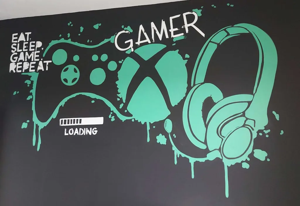 Wall art - kids room - Gamer mural design